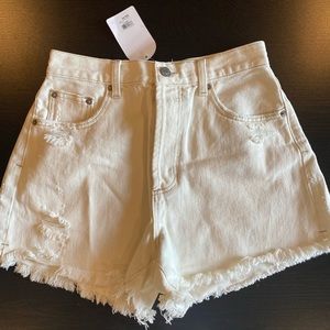 Kerbie Women's Size Medium Cream Denim Jean Shorts Nwt MSRP $62 The Lifestyle Co